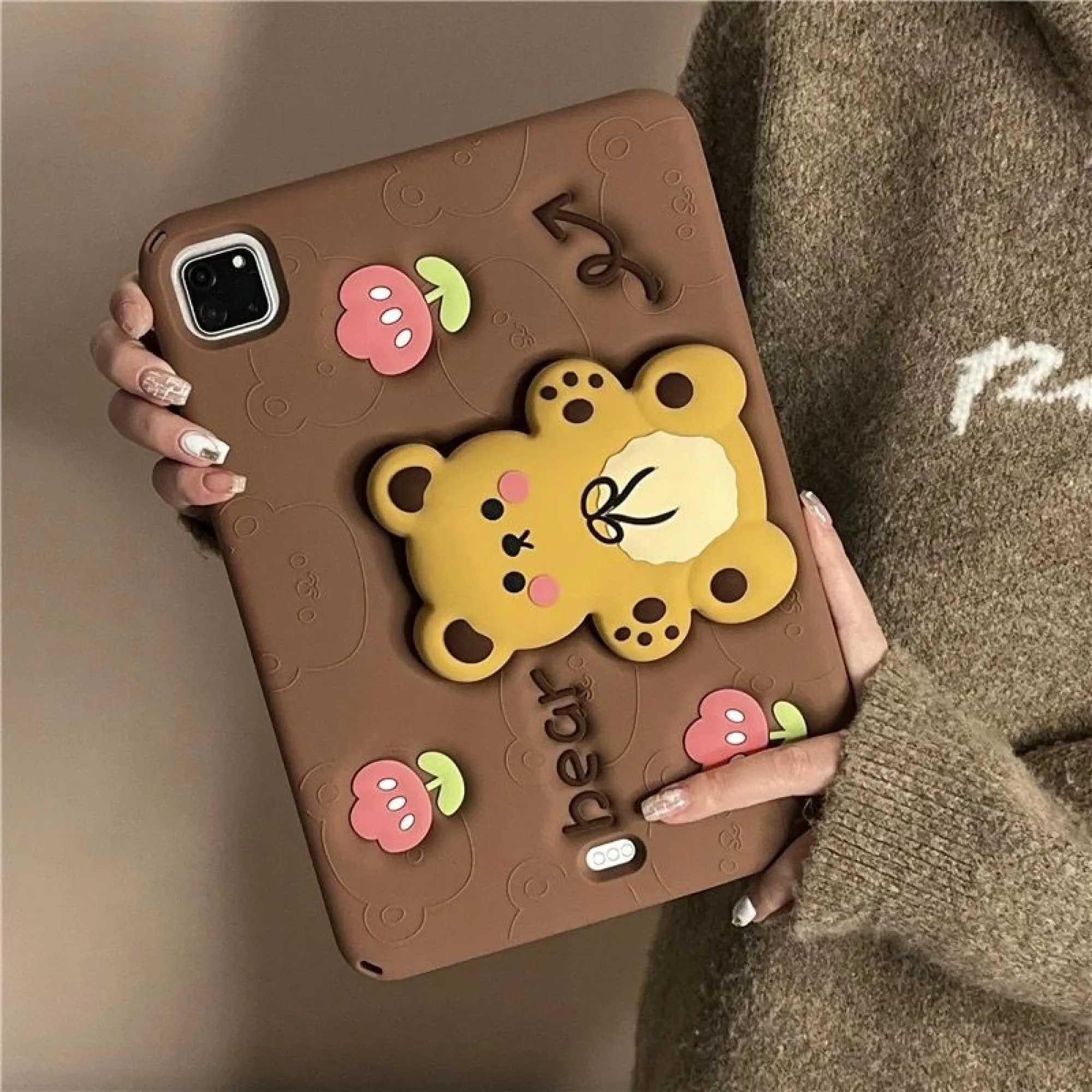 3D Cute Bear iPad Protective Case