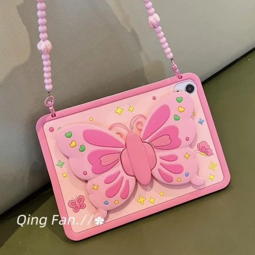 Pink Butterfly Silicone Case for iPad 10.9