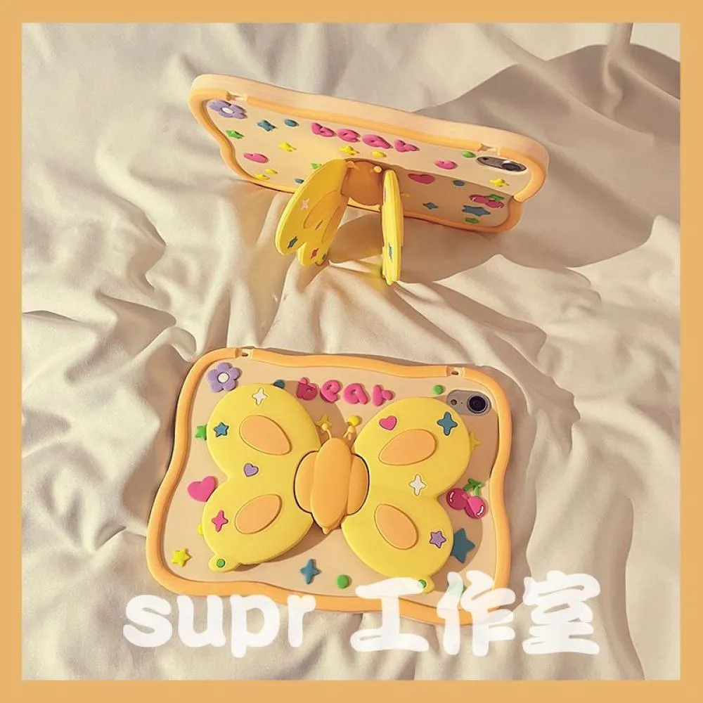 Cute Yellow Butterfly Stand iPad Case